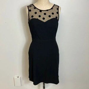 LC Lauren Conrad Dress Black A-line Sheer Gauzy Sweetheart Neck Sleeveless Sz 6